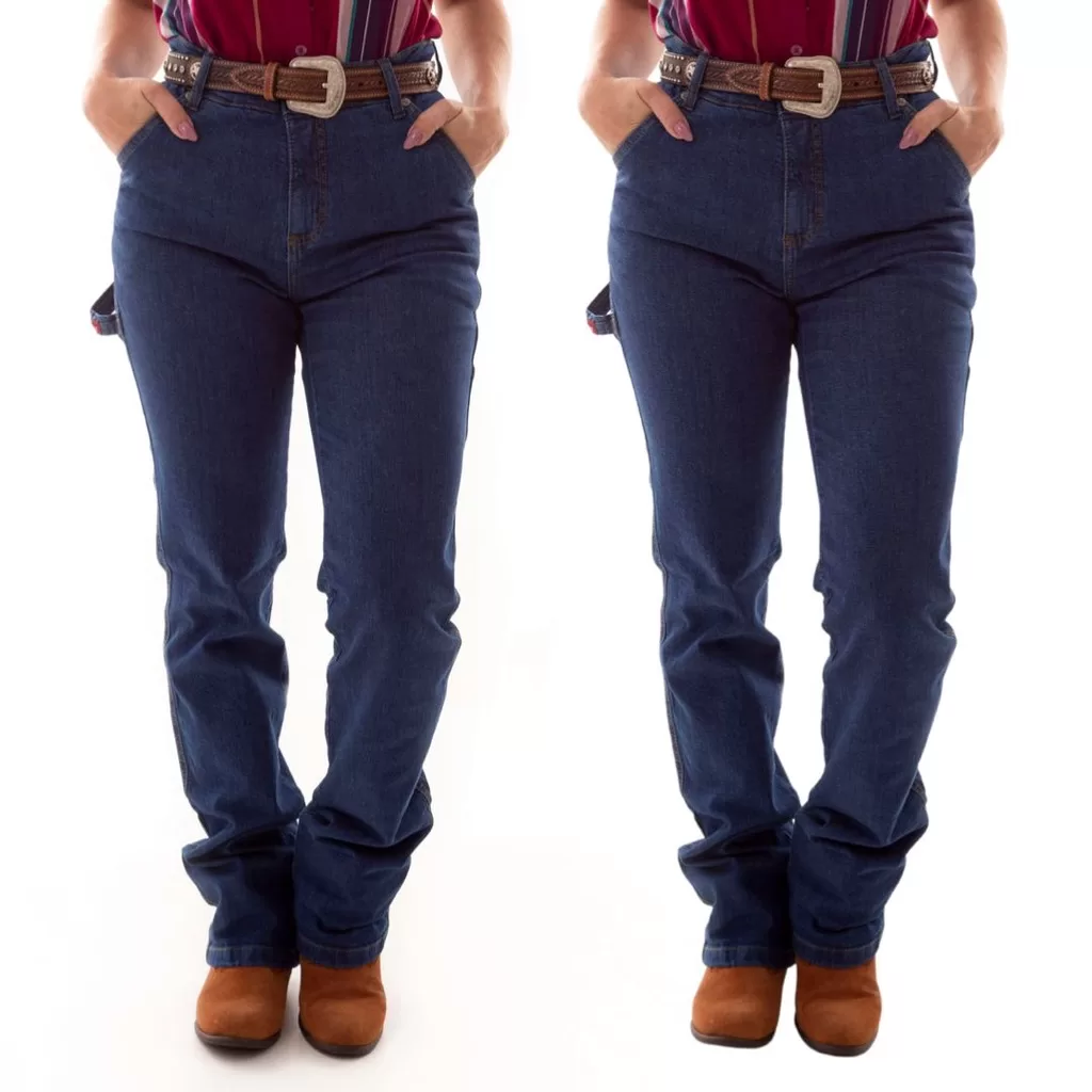 Kit com 2 Calças Jeans Feminina Carpinteira Country Marca Estilo Country Ref: 1158