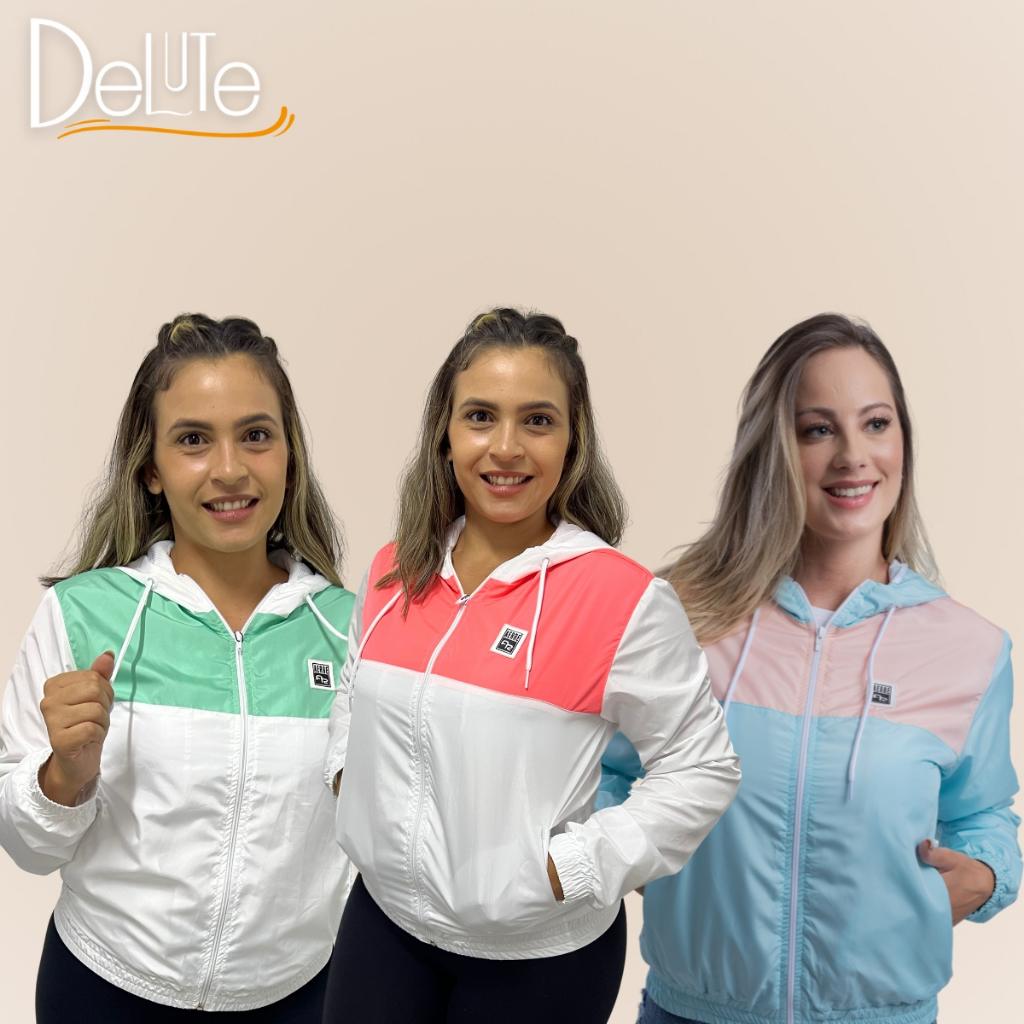 Jaqueta Aerre Corta Vento Feminina Adulto Com Capuz Forrado De Inverno e Com Ziper