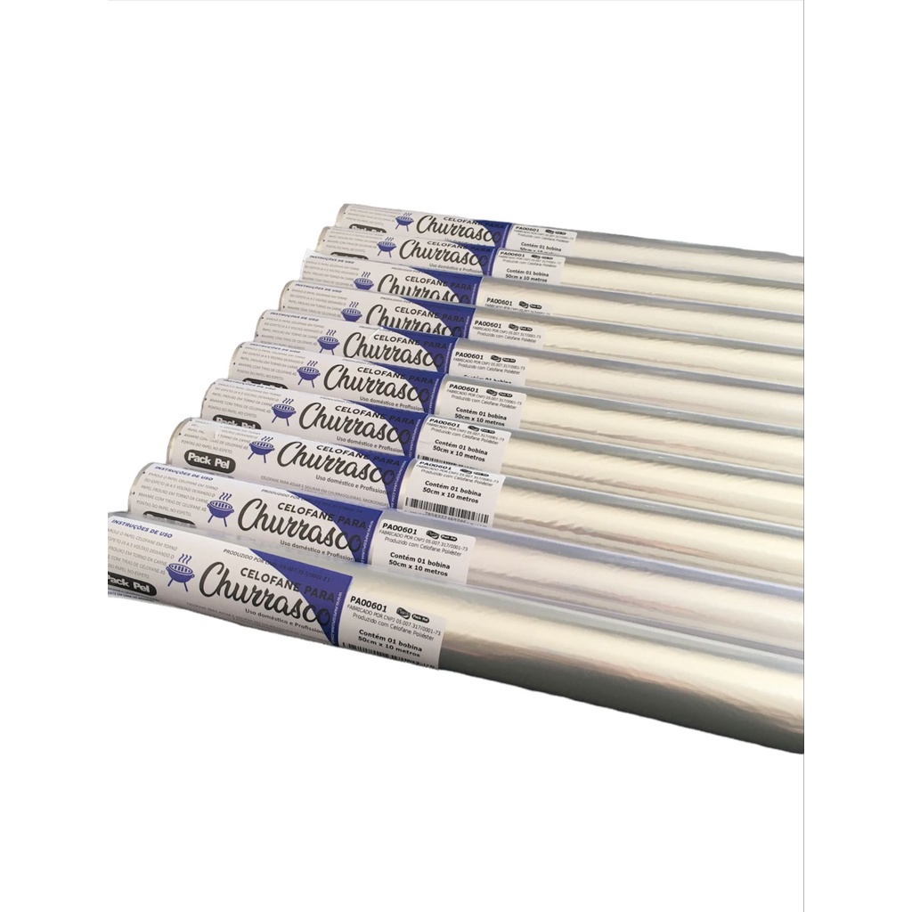 Bobinas Papel Celofane Churrasco Poliéster – 1 Unidade  – Medidas 50cm X 10metros Churrasco, Cozinha