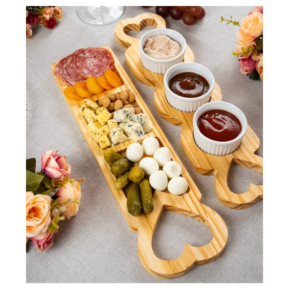 Tábua Frios Petisqueira Aperitivos Porta Molhos Petisqueira de Madeira