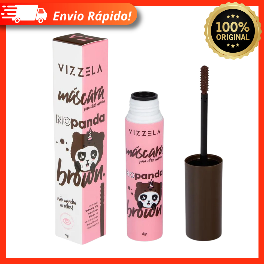 Máscara para Cílios Marrom No Panda Brown Vizzela Vegana – 100% Original