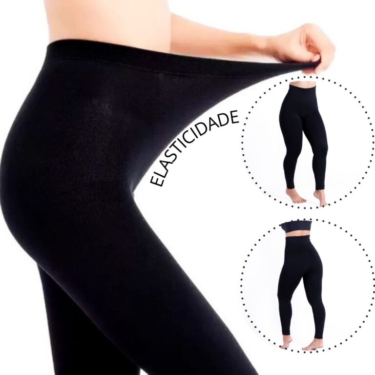Kit 2 Meia Calça Flanelada Feminina Forro Pelúci