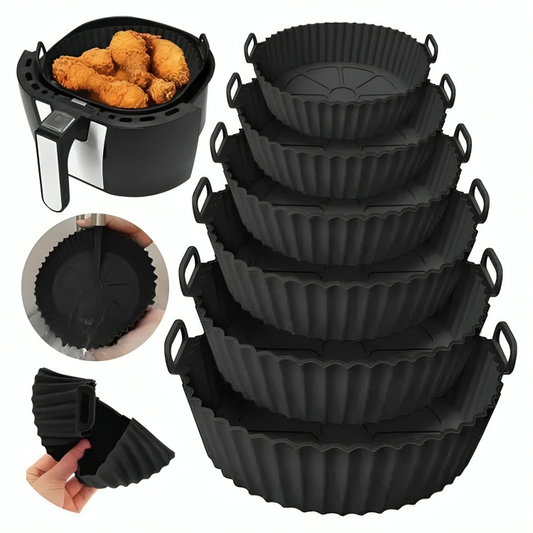 Kit 6 Cesto Em Silicone Antiaderente Air Fryer Reu