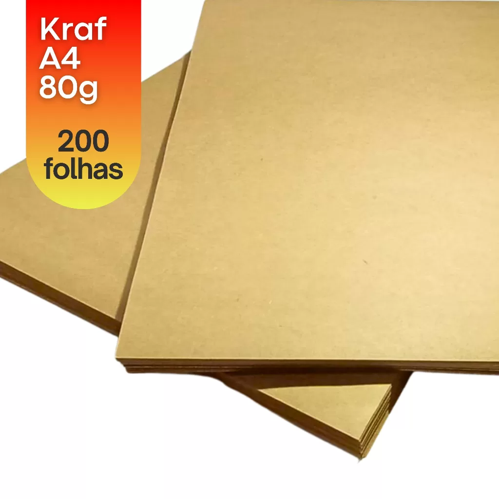 200 Folhas de Papel Kraft Especial | Craft 80g – A4