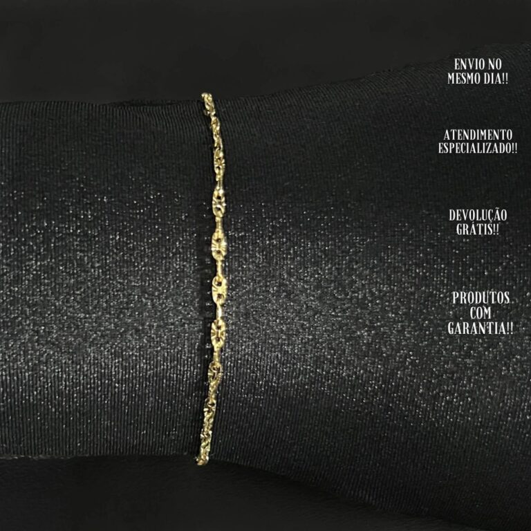 Pulseira Fina Delicada de Ouro 18k Piastrine 2mm B