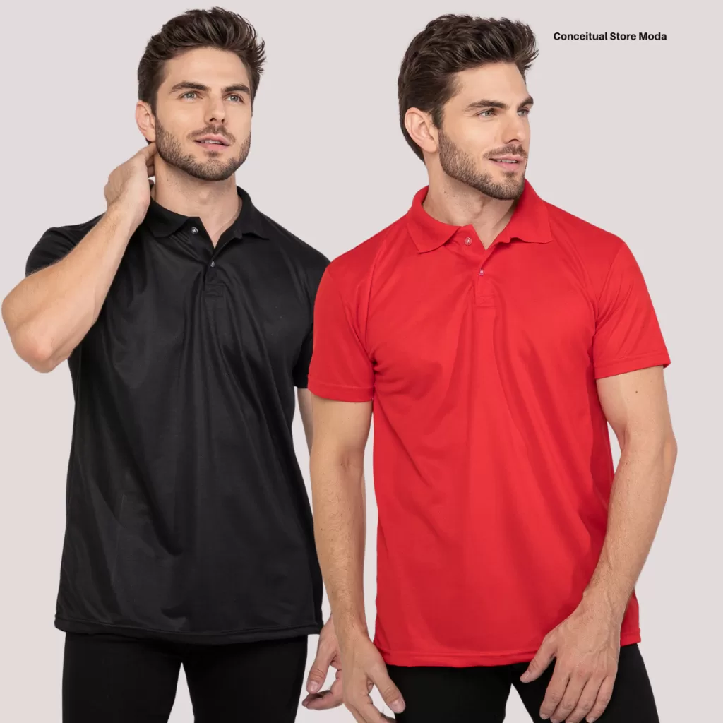 Kit 2 Camisa Gola Polo Masculina Original Masculino Malha Piquet Poliéster Trabalho