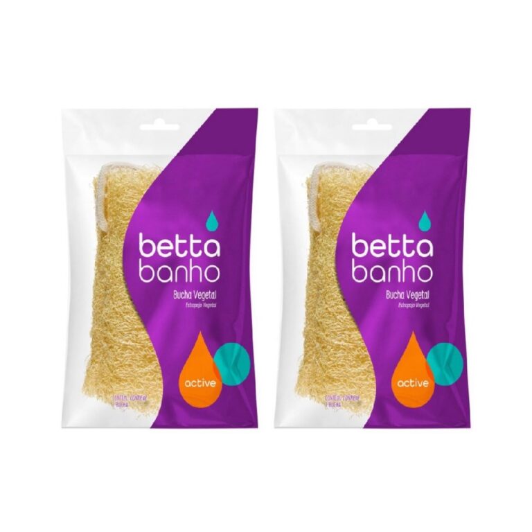 Kit 2 Esponjas Bucha de Banho Vegetal Esfoliante N