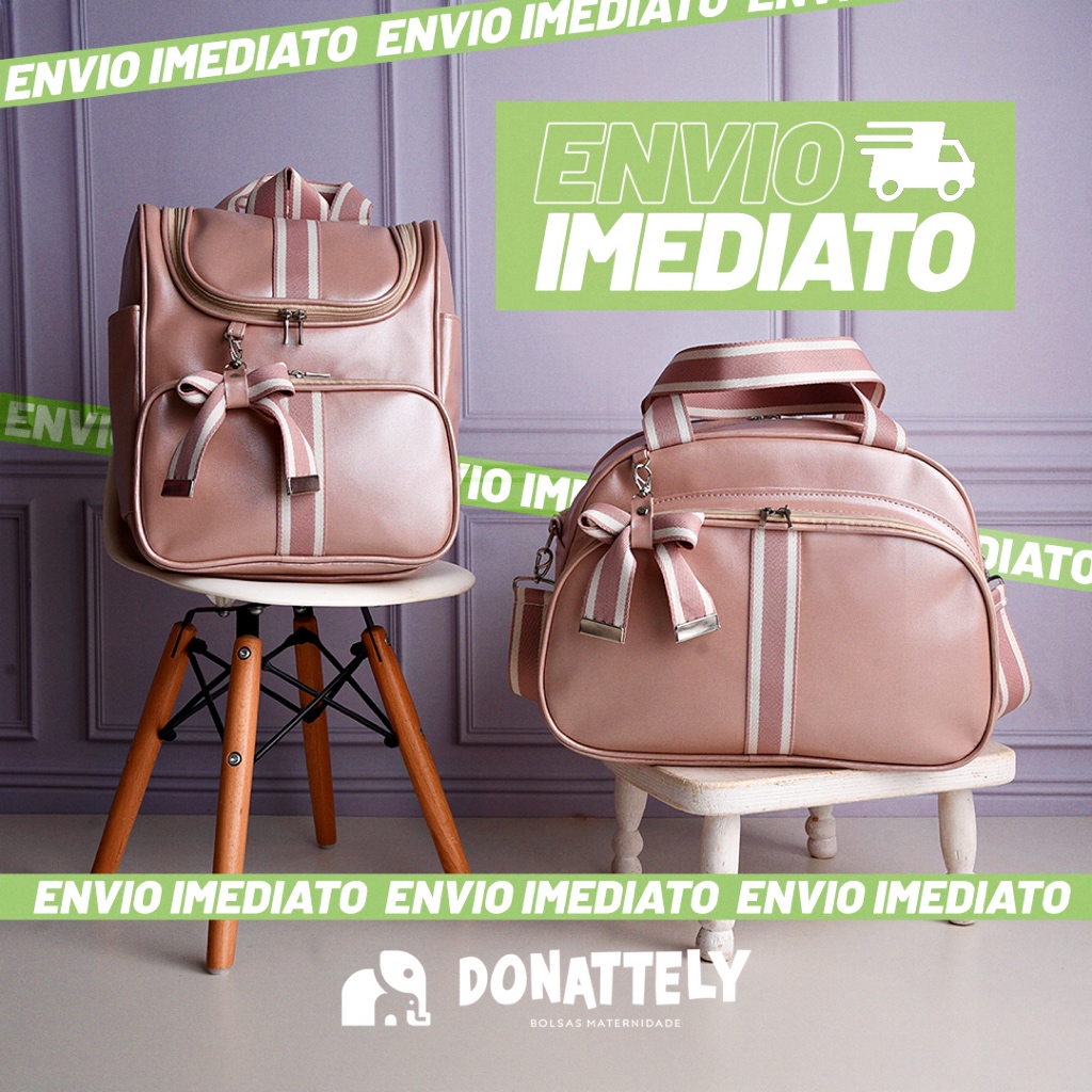 Kit Bolsa Maternidade 2 peças I Mochila Multifunção I Mamãe Bebê Luxo I Impermeável DONATELLY