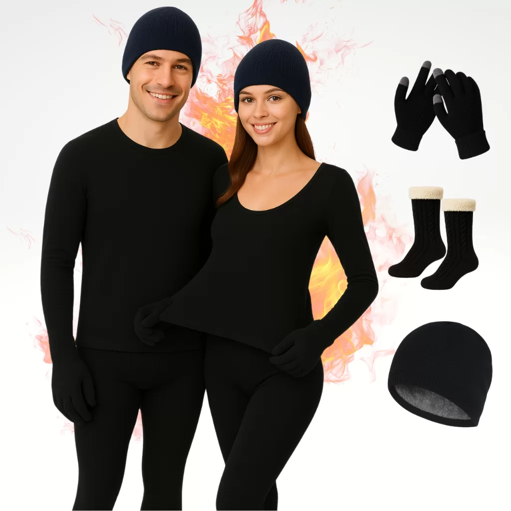 Kit Frio Camisa + Calça Térmica Meia Luva Touca  Esquenta Rápido Inverno Intenso