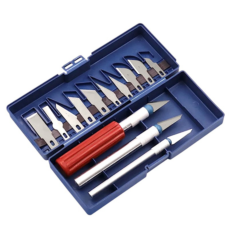 Kit Estiletes de Precisão + 13 Lâminas Lanmax com Estojo Organizador para Artesanato, Patchwork, Scr