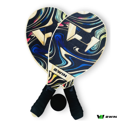 Kit 2 Raquetes de Frescobol + 1 Bolinha  2WIN spli