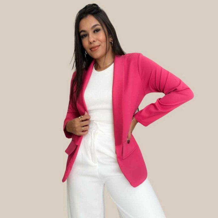 Blazer Feminino Alfaiataria Forrado Casaco Com For