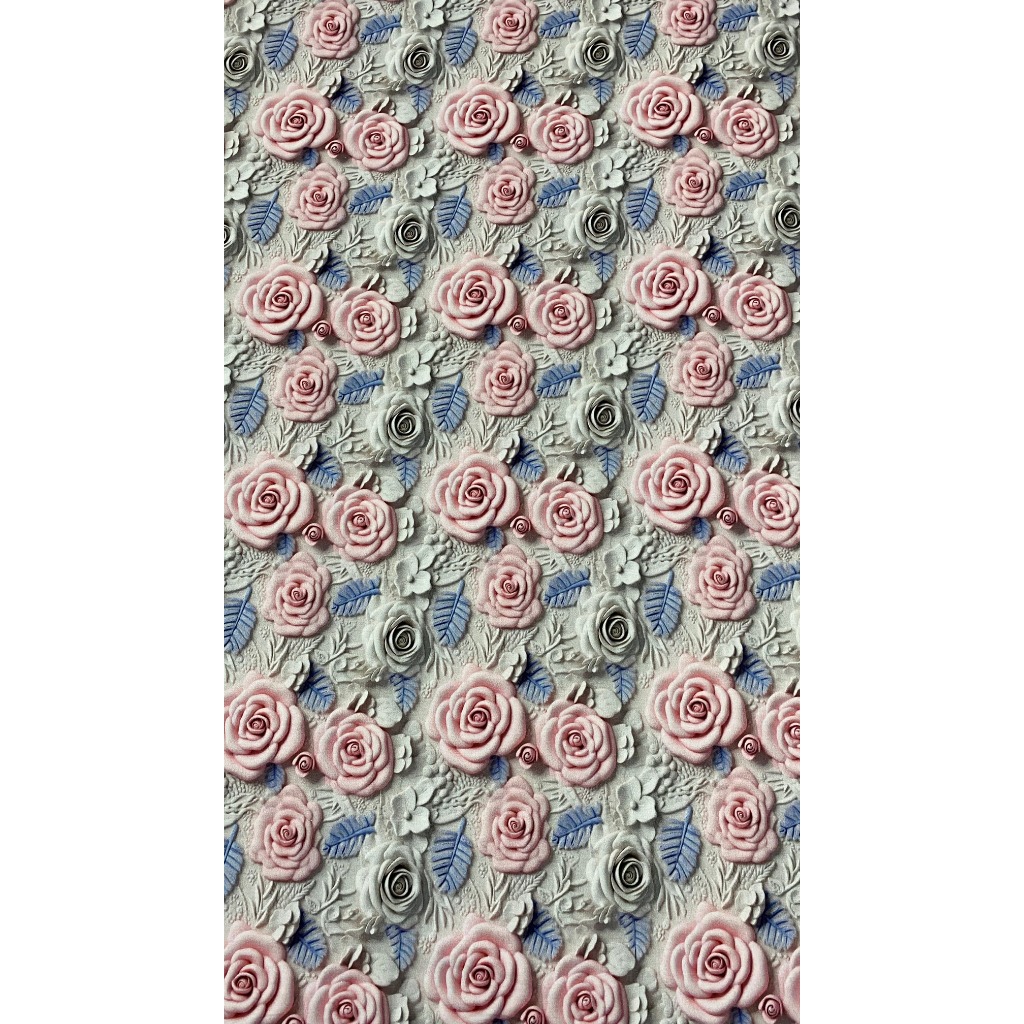 Tecido Tricoline Digital 3D 100% Algodão – Rosas 4