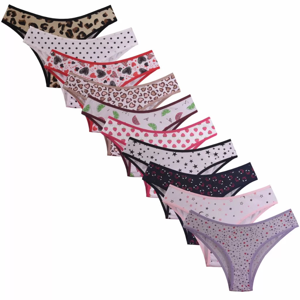 kit 12 Calcinhas 100% Algodão Conforto para o Dia-dia em Cores Variadas