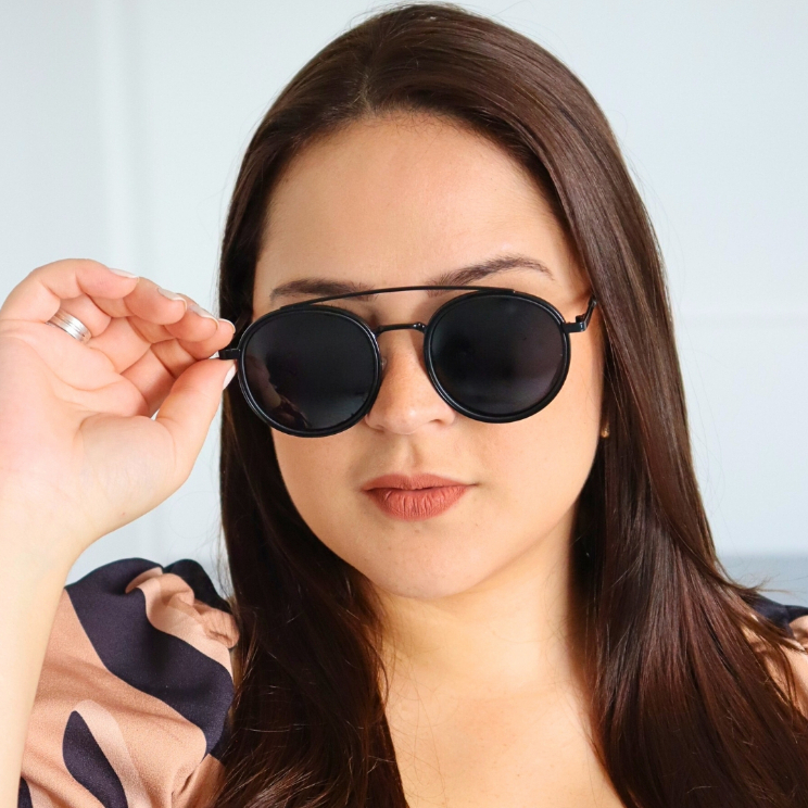 Óculos de Sol Florida Redondo Feminino Estilo Avi