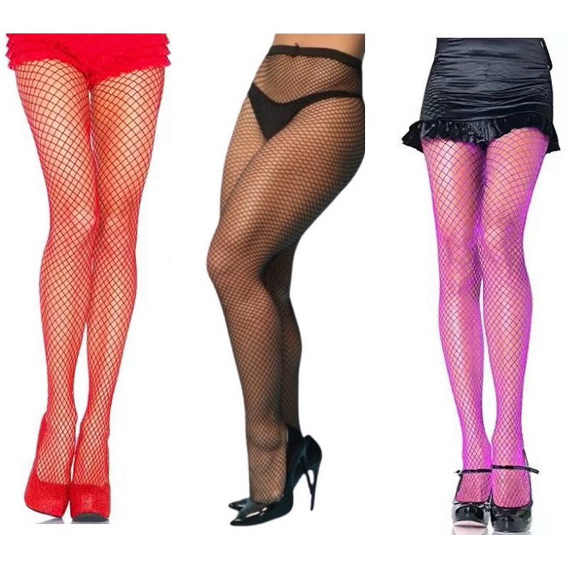 Meia Calça Arrastão Preta ou Colorida Festa Carnaval Fantasia