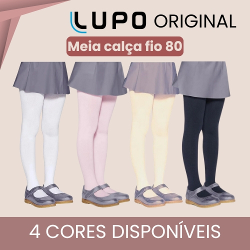 Meia Calça Fio 80 Infantil Algodão Lupo Original