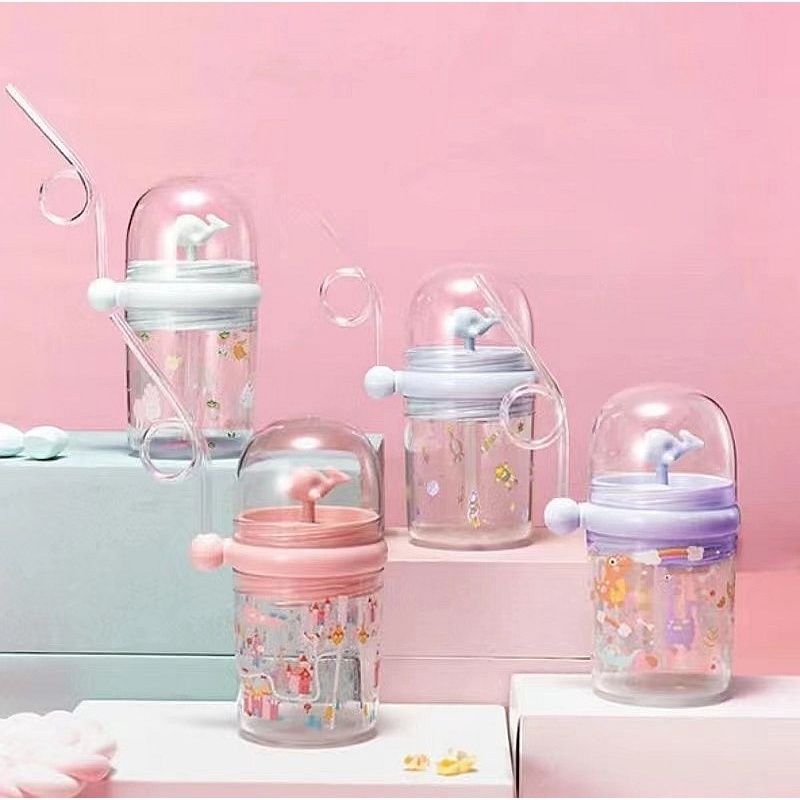 Copo Com Canudo Infantil Personagem Plástico Baleia – Promoção