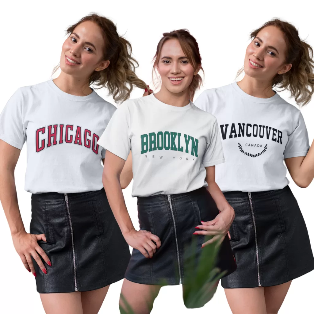 KIT 3 Camisetas Femininas Estampas Sortidas T-hirt 100% Algodão Grosso