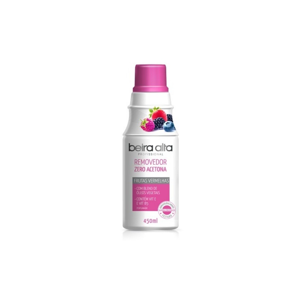 Removedor Esmalte Beira Alta Sem Acetona Frutas Vermelha 450ml