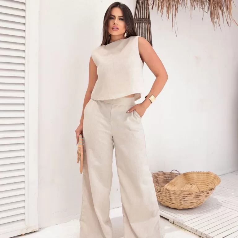 Conjunto Alfaiataria Social Feminino Calça e Blus
