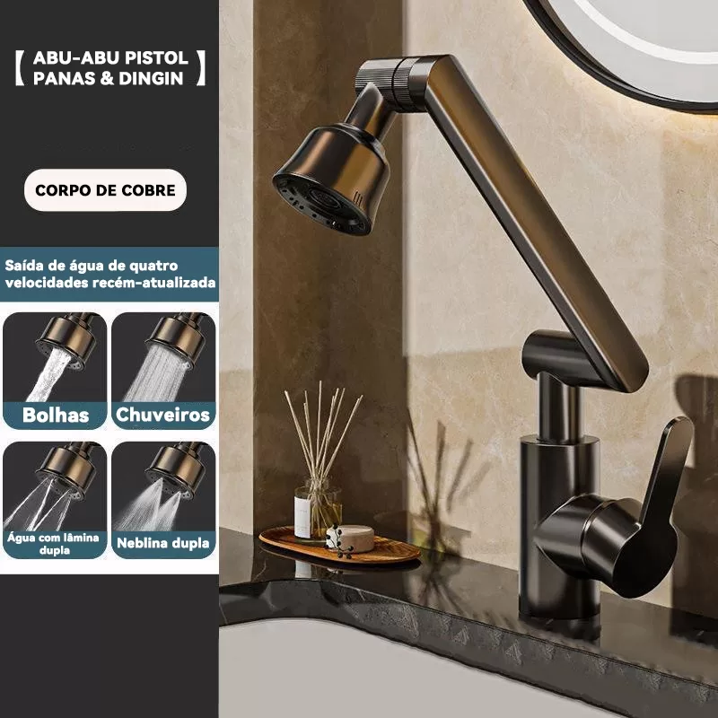 Metal Torneira de 1080° graus giratória de água quente e fria torneira de cozinha moderna giratória