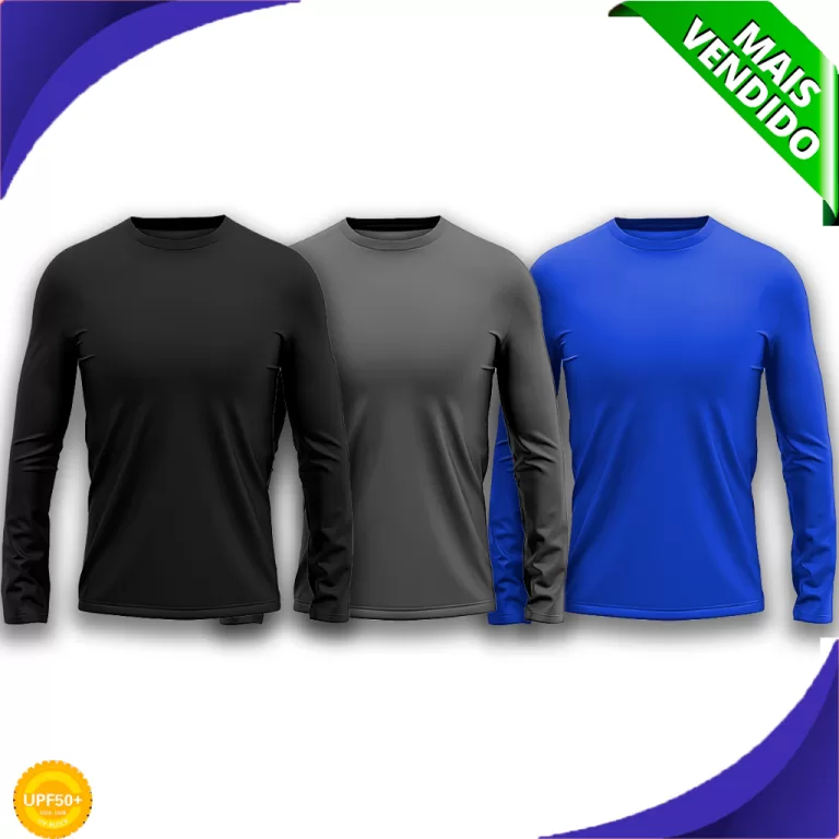 Kit 3 Camisas Térmicas De Manga Longa Tecido UV 5