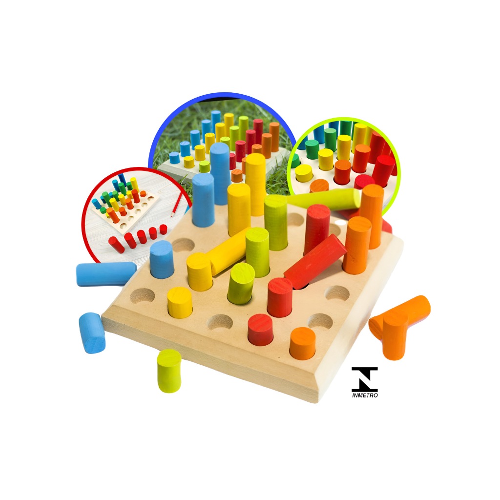 Pinos De Encaixe Brinquedo Educativo Didático Formas Geométricas Torre de Hanói Alfabeto Brinquedo M