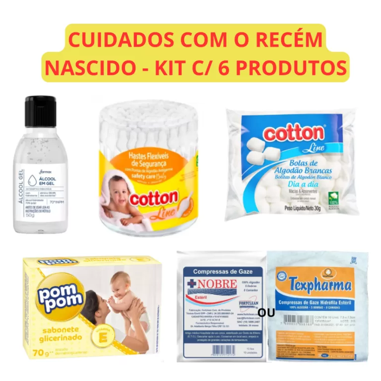 6Produtos Kit Para Bebê Recém Nascido Cuidados N
