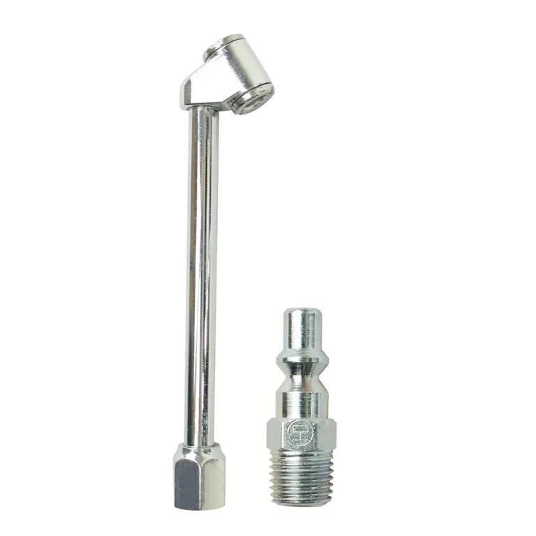 Kit Bico Inflador de Pneu e Pino de Engate 1/4 Par