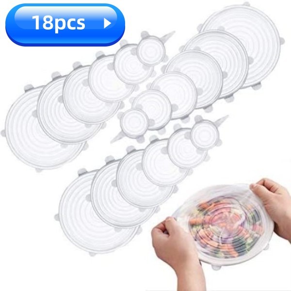 Kit 18 Tampas Silicone Panela Pote Universal Flex