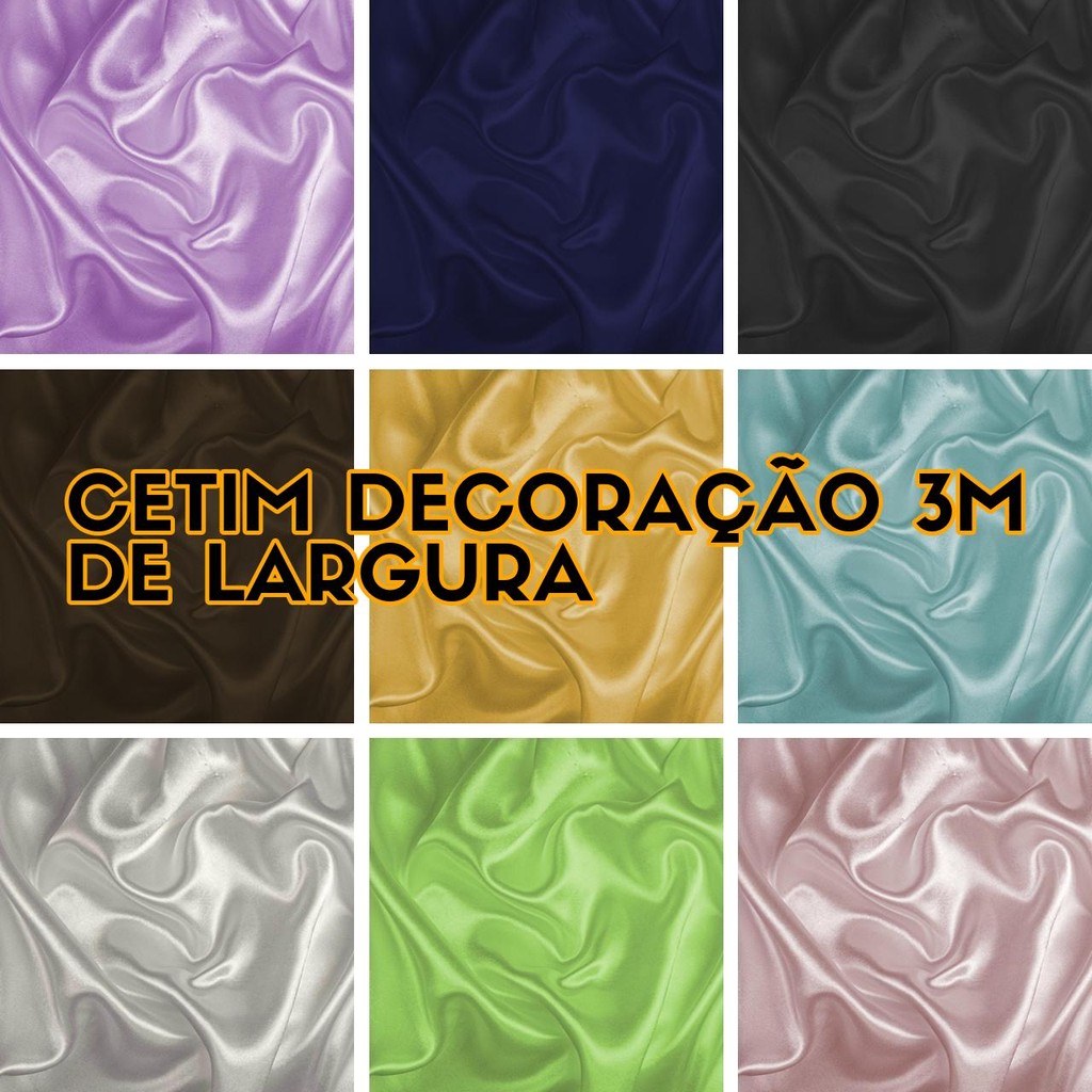 6 Metros Tecido Cetim de Decoracao 3m de Largura (6m x 3,00m)