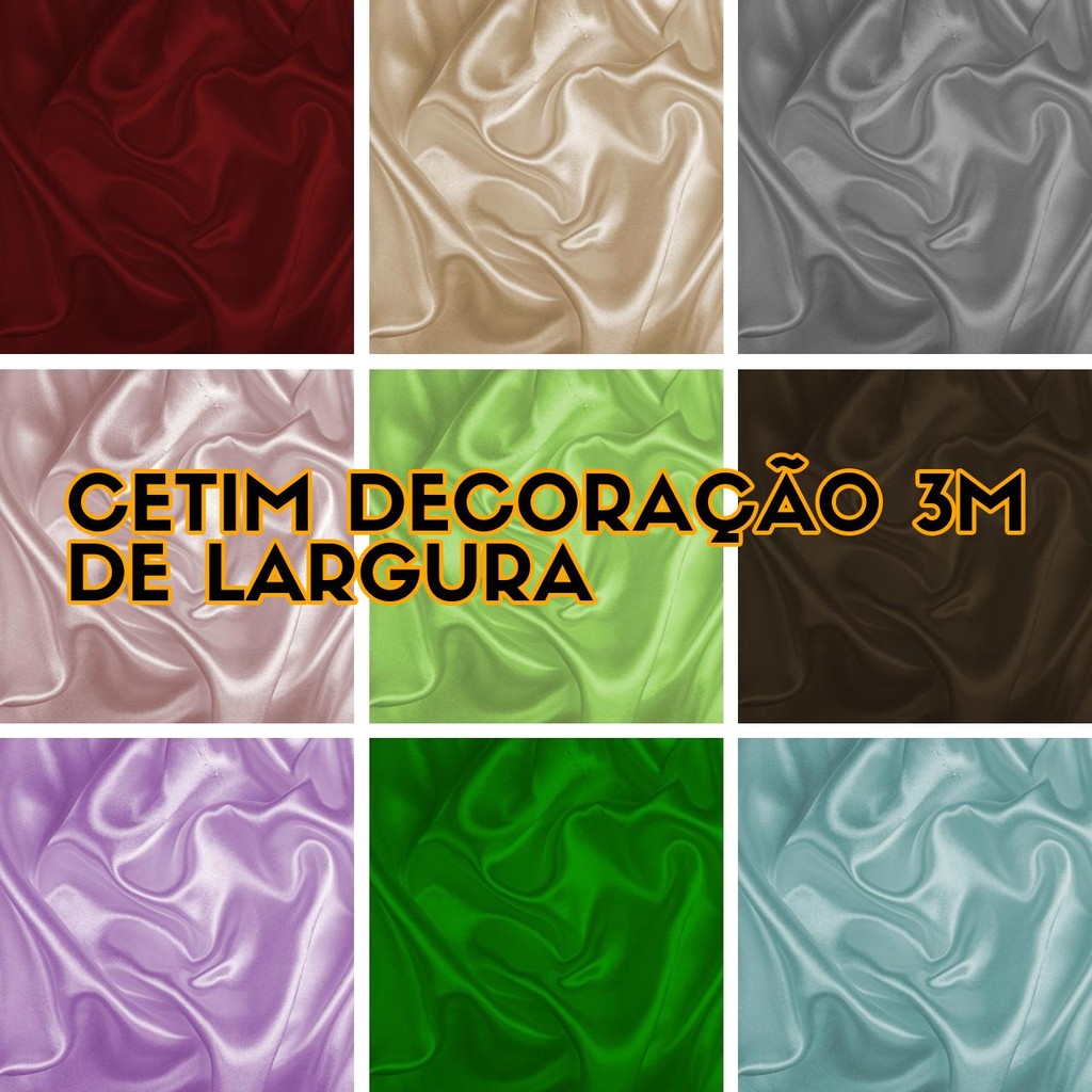 4 Metros Tecido Cetim de Decoracao 3m de Largura (4m x 3,00m)