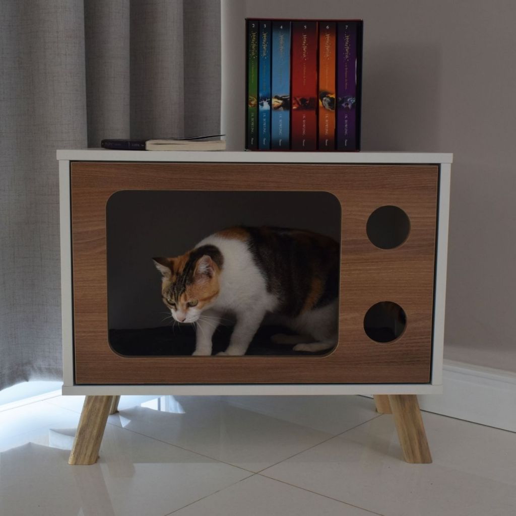 Casinha Cachorro Gato Mesa de Canto Pet MDF TV