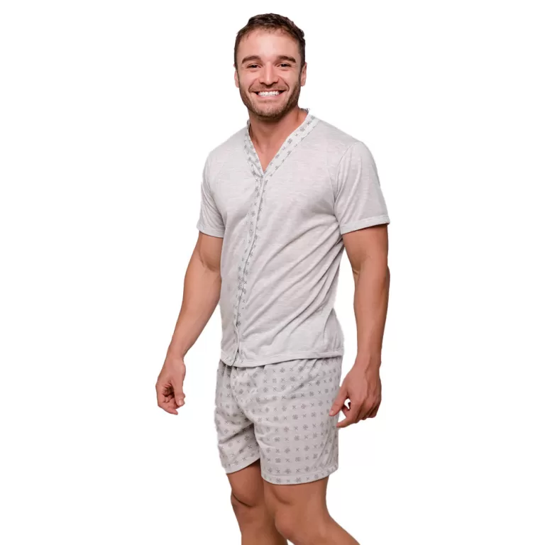 Pijama Masculino Com Botões Diones Tecido Leve Co