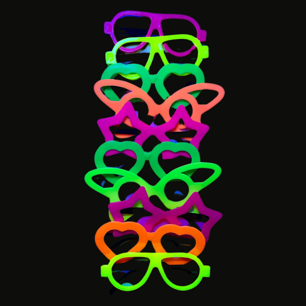 Kit 10/20/30 Unidades Óculos Festa Balada Neon Brilha na Luz Negra