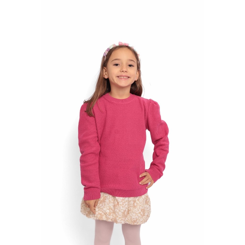 Sueter Fang Trico Meninas Manga Princesa Qualidade Premium