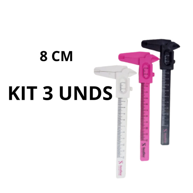 Kit 3 Paquímetro Pequeno para Sobrancelhas 8CM