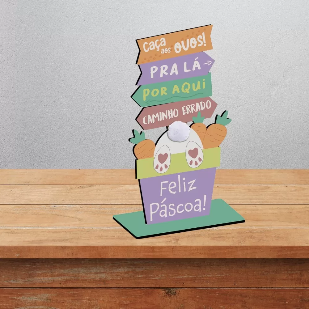 Placa Decorativa – Caça aos ovos – 16×29,5cm