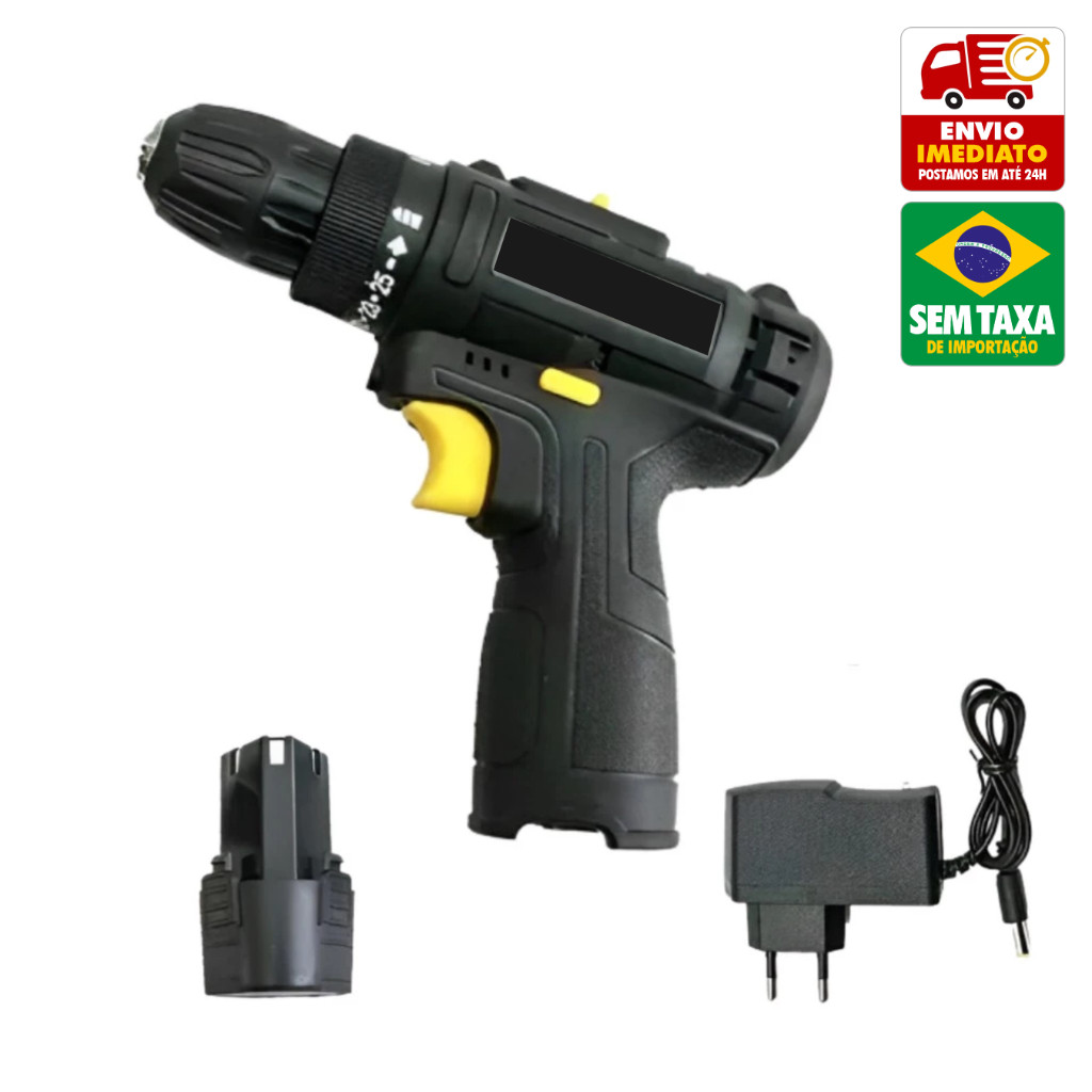 Parafusadeira e Furadeira a Bateria 12V Bivolt Preta StarTools AR0739