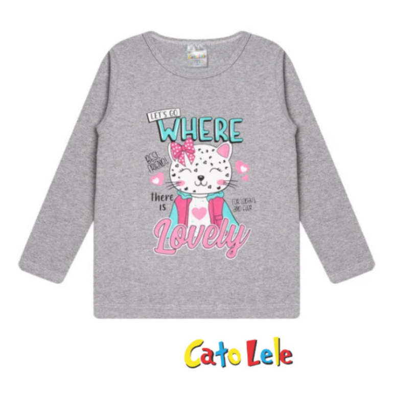 Blusa infantil manga longa menina Catolele tamanho