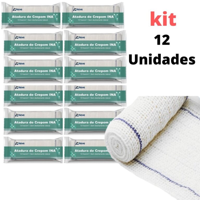 Kit 12un Faixa Curativo Atadura Crepom Crepe INA 1