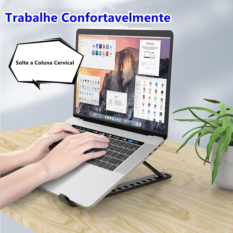 1/2/5 Unidades Suporte Apoio De Notebook Laptop Compacto Articulado Preto Suporte Base