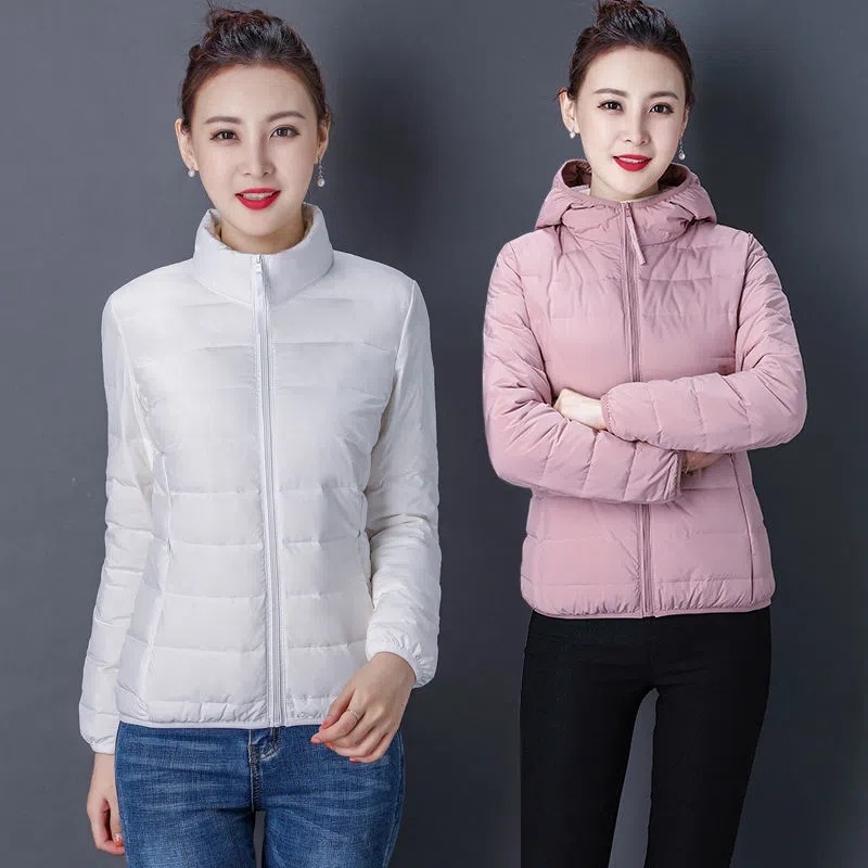 Outono Inverno Casaco Curto Leve Fino Jaquetas De Cor Sólida