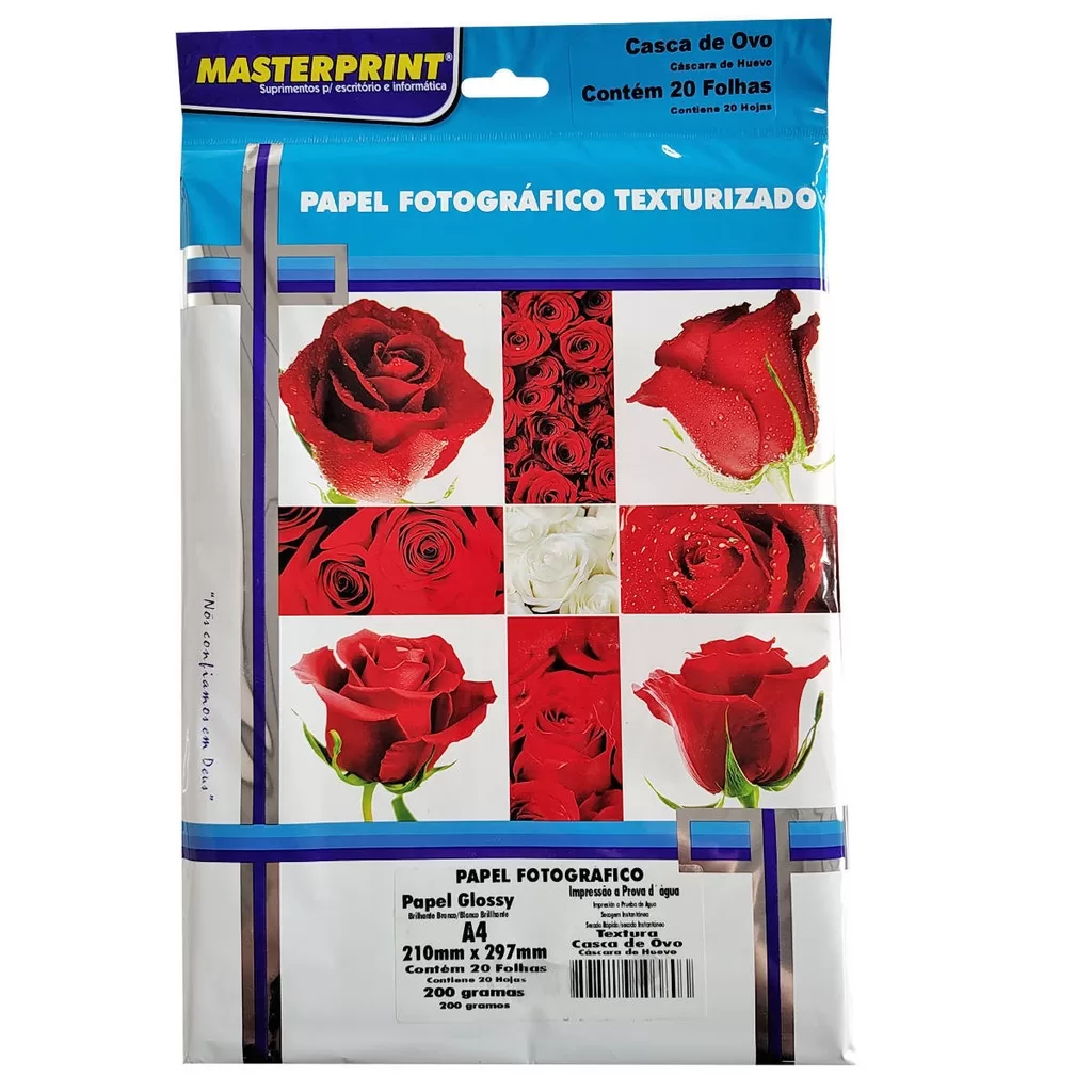 Papel Textura Casca de Ovo 200g A4 Glossy Masterprint Pacote c/100 folhas