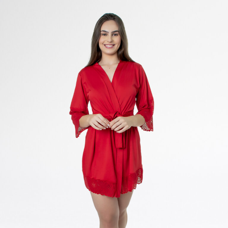 ROBE DE LUXO SEXY NOIVA FEMININO DETALHE EM RENDA