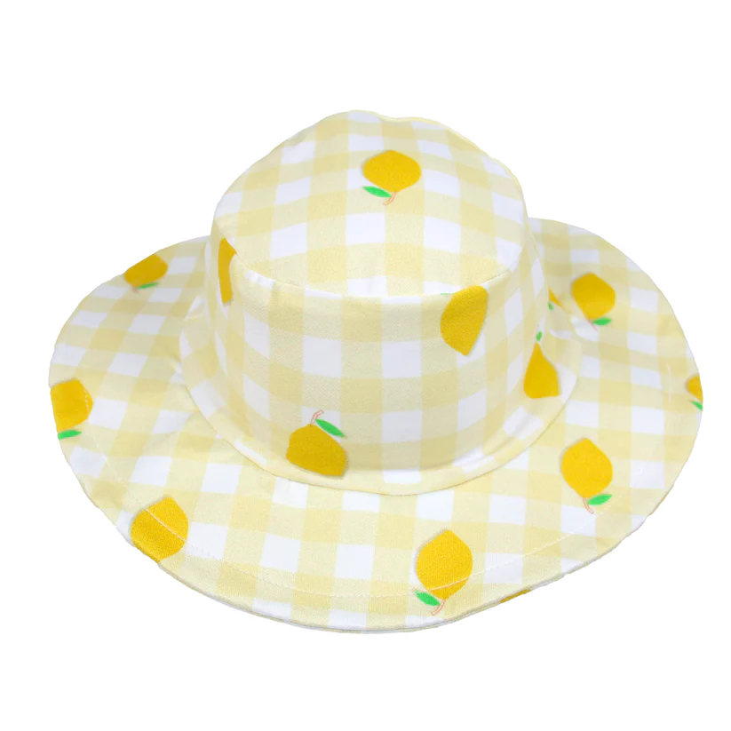Chapéu Bebê Praia Xadrez Limão MiniBoo Proteção Solar 50+