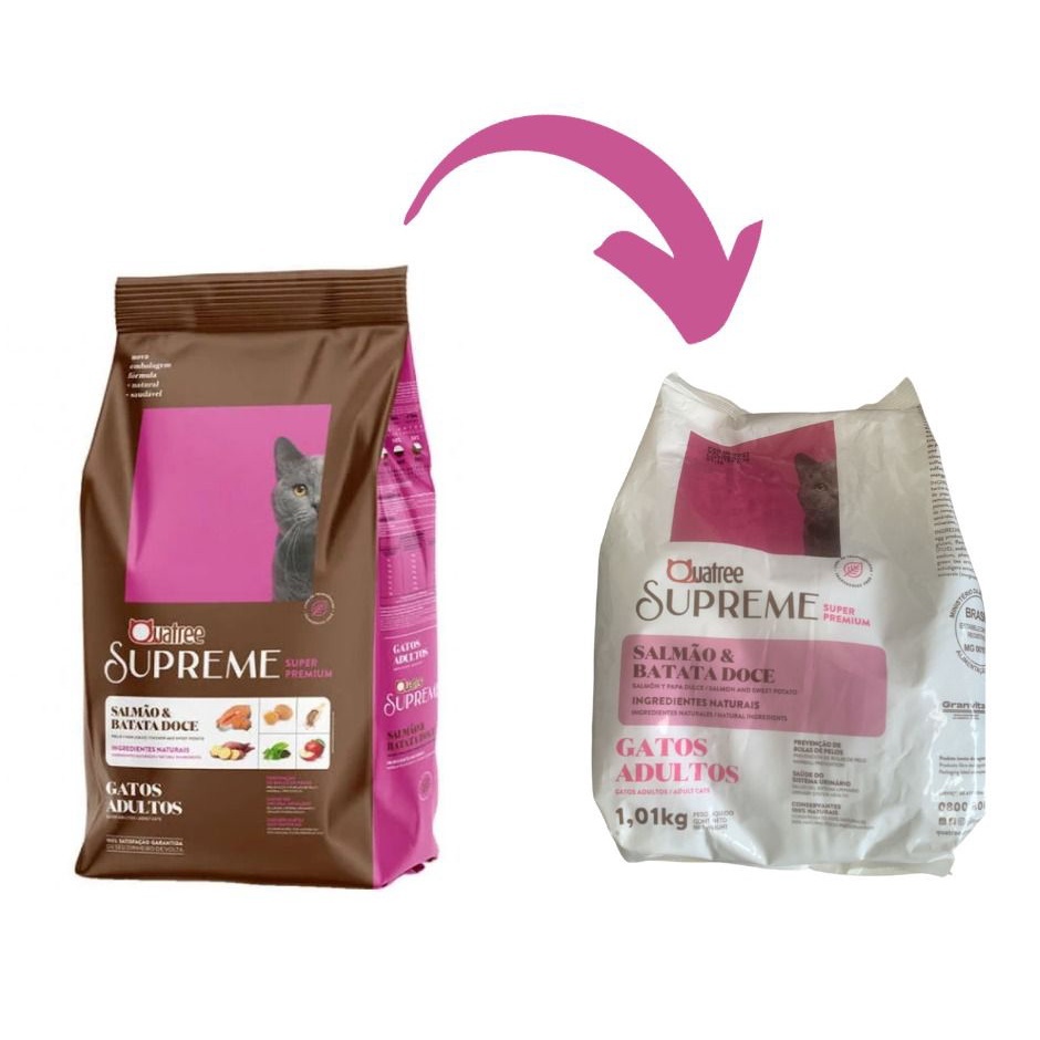 Ração 1kg Quatree Supreme Gatos Adultos Salmão