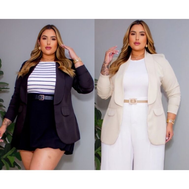 blazer plus size alfaiataria G1 G2 G3 | Corte Alon