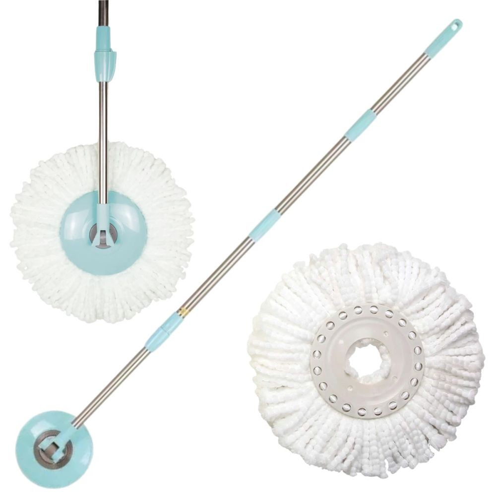 Kit Cabo Mop Giratório Esfregão Limpeza Prática Mor + Refil para Esfregão Mop Limpeza Prática Mor